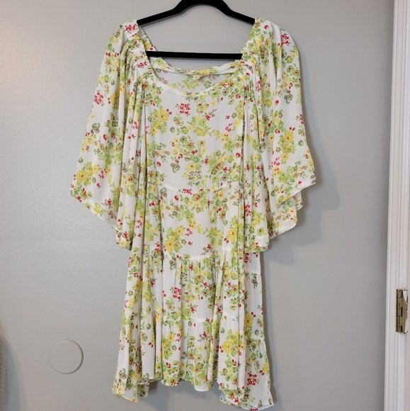 Cactus + Pearl Women's Bohemian Off The Shoulder Floral Tunic Shirt. Size L - Picture 2 of 8